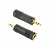 Adaptor audio GEMBIRD stereo 1 x 6.35 mm jack la 1 x 3.5 mm jack negru A-6.35F-3.5M