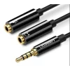 Cablu audio Ugreen stereo 3.5 mm jack la 2 x 3.5 mm jack 0.20 m negru 30620