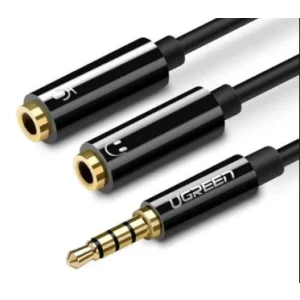 Cablu audio Ugreen stereo 3.5 mm jack la 2 x 3.5 mm jack 0.20 m negru 30620