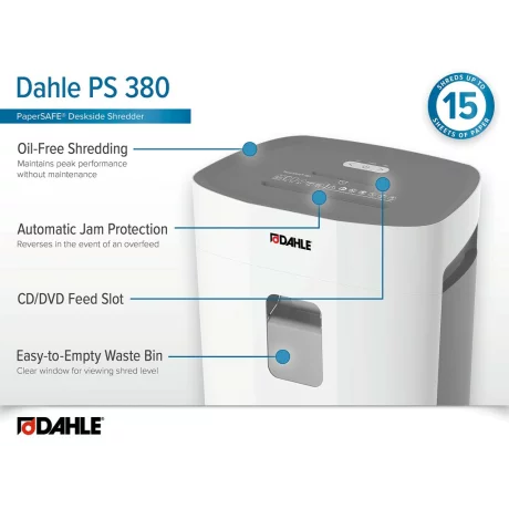 Distrugător documente Cross-Cut 15 file Dahle PaperSAFE 380