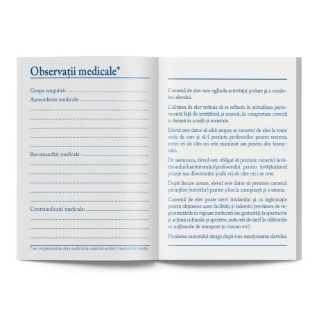 Carnet de elev pentru școala postliceală