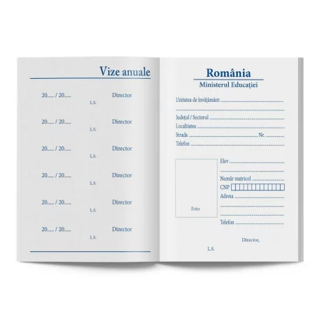 Carnet de elev pentru școala profesională