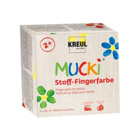 Finger Paint pentru țesături Mucki, set 4 x 150 ml