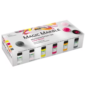 Magic Marble Marbling Love Neon! Kreul, set 6 buc x 20 ml