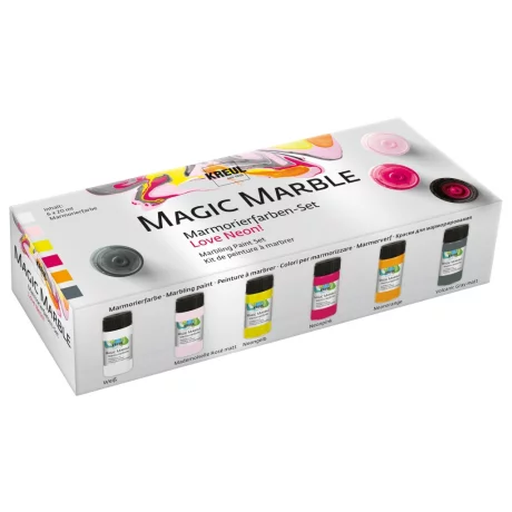 Magic Marble Marbling Love Neon! Kreul, set 6 buc x 20 ml