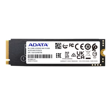 SSD ADATA, LEGEND 840,  512 GB, M.2, PCIe Gen4.0 x4, 3D TLC Nand