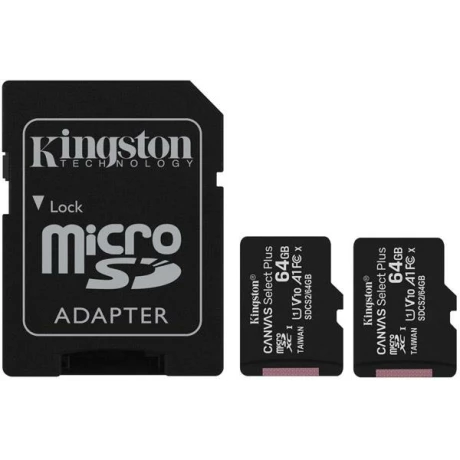 64GB micSDXC Canvas Select Plus 100R A1 C10 Two Pack +  Single ADP, &quot;SDCS2/64GB-2P1A&quot; (timbru verde 0.03 lei)
