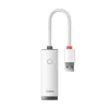 ADAPTOR RETEA Baseus Lite, USB 2.0 to RJ-45 10/100 Mbps Adapter, LED, alb &quot;WKQX000002&quot; (timbru verde 0.18 lei)  - 6932172606039
