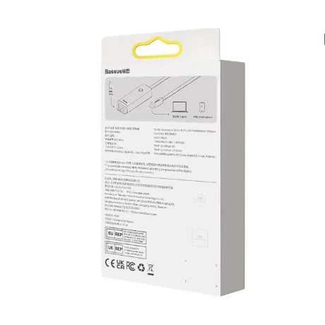 ADAPTOR RETEA Baseus Lite, USB Type-C to RJ-45 Gigabit LAN, LED, negru &quot;WKQX000301&quot; (timbru verde 0.18 lei)  - 6932172606114