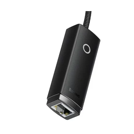 ADAPTOR RETEA Baseus Lite, USB Type-C to RJ-45 Gigabit LAN, LED, negru &quot;WKQX000301&quot; (timbru verde 0.18 lei)  - 6932172606114