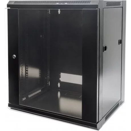 CABINET 19&quot; INTELLINET 12U 570x600mm, fixare pe perete, Flatpack (dezasamblat), Black, 635 (h) x 570 (w) x 600 (d) mm &quot;711883&quot;