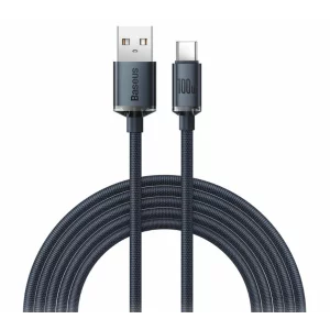 CABLU alimentare si date Baseus Crystal Shine, Fast Charging Data Cable pt. smartphone, USB la USB Type-C 100W, 1.2m, braided, negru &quot;CAJY000401&quot; (timbru verde 0.18 lei) - 6932172602802