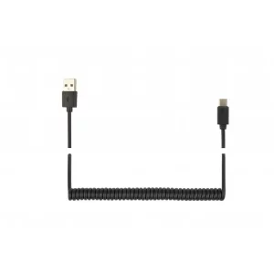 CABLU alimentare si date GEMBIRD, pt. smartphone, USB 2.0 (T) la USB 2.0 Type-C (T),  1.8m, spiralat, negru, &quot;CC-USB2C-AMCM-6&quot; (timbru verde 0.08 lei)