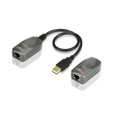 CABLU USB ATEN, prelungitor, conector USB 2.0 (T) | RJ-45 (M), gri, &quot;UCE260-A7-G&quot; (timbru verde 0.08 lei)