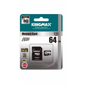 CARD MicroSD KINGMAX,  64 GB, MicroSDHC, clasa 10, standard UHS-I U1, &quot;KM64GMCSDUHSP1A-1&quot; (timbru verde 0.03 lei)