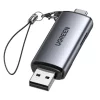 CARD READER extern Ugreen, &quot;CM185&quot; interfata USB 3.0 si USB Type-C 3.0, citeste/scrie: SD, microSD viteza pana la 5 Gbps,  suporta carduri maxim 2 TB, plastic, black &quot;50706&quot; (timbru verde 0.03 lei) - 6957303857067