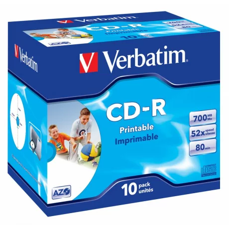 CD-R AZO WIDE PRINTABLE SURFACE, 52X, 700MB, Jewel Case set 10 buc, &quot;43325-Pack&quot;