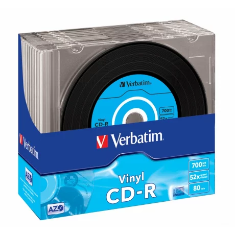 CD-R VINYL SURFACE, 52X, 700MB, Slim Case set 10 buc, &quot;43426-Pack&quot;