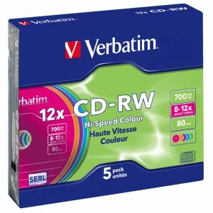 CD-RW COLOUR SURFACE, 12X, 700MB, Slim Case set 5 buc, &quot;43167-Pack&quot;