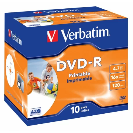 DVD-R WIDE PRINTABLE SURFACE, 16X, 4.7GB, Jewel Case set 10 buc, &quot;43521-Pack&quot;