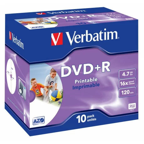 DVD+R AZO WIDE PRINTABLE SURFACE, 16X, 4.7GB, Jewel Case set 10 buc, &quot;43508-Pack&quot;
