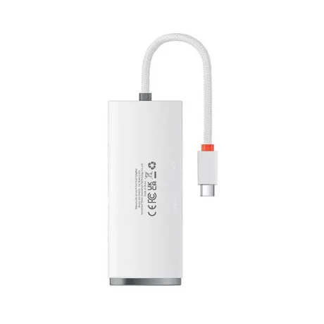 HUB extern Baseus Lite, porturi USB: USB 3.0 x 4, conectare prin USB Type-C, lungime 1m, alb, &quot;WKQX030402&quot; (timbru verde 0.8 lei) - 6932172606275