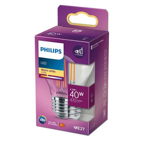 LED CLASSIC 40W E27 WW P45 CL ND RFSRT4, &quot;000008718699763176&quot; (timbru verde 0.45 lei)
