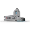 Lindy USB Port Locks 4x Blue+Key, &quot;LY-40452&quot;