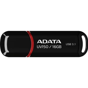 MEMORIE USB 3.2 ADATA 16 GB, cu capac, carcasa plastic, negru, &quot;AUV150-16G-RBK&quot; (timbru verde 0.03 lei)