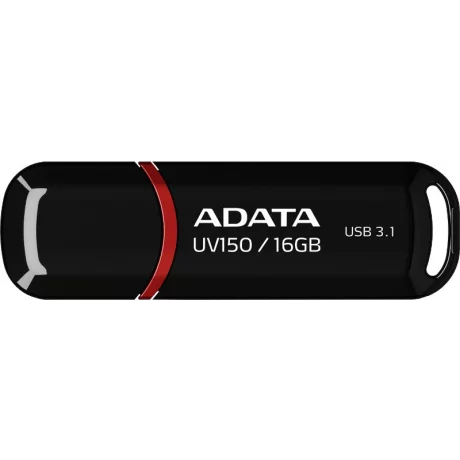 MEMORIE USB 3.2 ADATA 16 GB, cu capac, carcasa plastic, negru, &quot;AUV150-16G-RBK&quot; (timbru verde 0.03 lei)