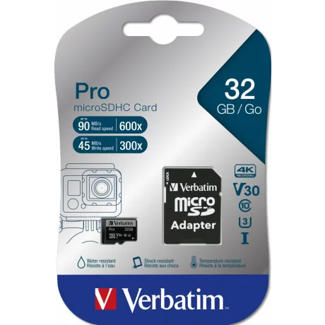 MICRO SDHC CARD PRO UHS-I 32GB CLASS 10 INCL ADAPTOR &quot;47041&quot; (timbru verde 0.03 lei)