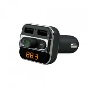 MODULATOR FM AKAI, Bluetooth, format MP3, USB x 2, microSD, montare la priza auto, &quot;FMT-20BT&quot; (timbru verde 0.18 lei)