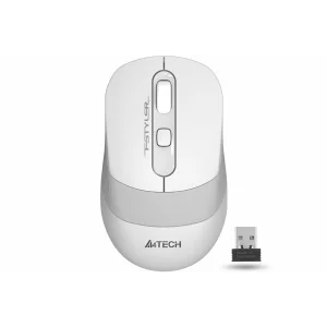 MOUSE A4tech, gaming, wireless, 2.4GHz, optic, 2000 dpi, butoane/scroll 4/1, buton selectare viteza,  alb/ gri, &quot;FG10 White&quot; (timbru verde 0.18 lei)