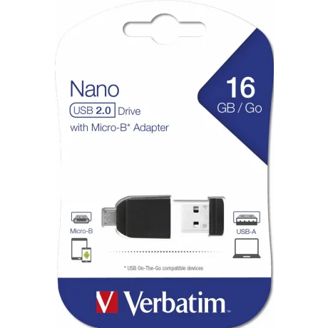 USB DRIVE 2.0 NANO 16GB STORE  N  STAY + OTG ADAPTER &quot;49821&quot; (timbru verde 0.03 lei)