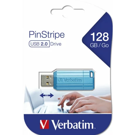 USB DRIVE 2.0 PINSTRIPE 128GB STORE N  GO CARIBBEAN BLUE &quot;49461&quot; (timbru verde 0.03 lei)