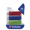 USB DRIVE 2.0 STORE  N  GO SLIDER 3 X 16GB (RED / BLUE / GREEN) &quot;49326&quot; (timbru verde 0.03 lei)