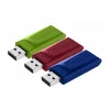 USB DRIVE 2.0 STORE  N  GO SLIDER 3 X 16GB (RED / BLUE / GREEN) &quot;49326&quot; (timbru verde 0.03 lei)