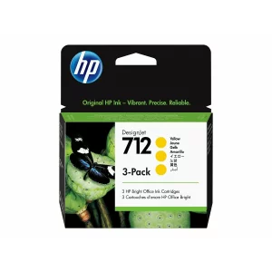 TRIPACK CARTUS YELLOW NR.712 3ED79A ORIGINAL HP DESIGNJET T630