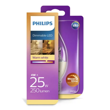 BEC LED Philips, soclu E14, putere 4W, forma lumanare, lumina alb calda, alimentare 220 - 240 V, &quot;000008718696453742&quot; (timbru verde 0.45 lei)