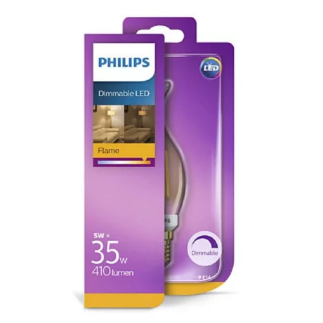BEC LED Philips, soclu E14, putere 5W, forma flacara, lumina alb calda, alimentare 220 - 240 V, &quot;000008718696750780&quot; (timbru verde 0.45 lei)