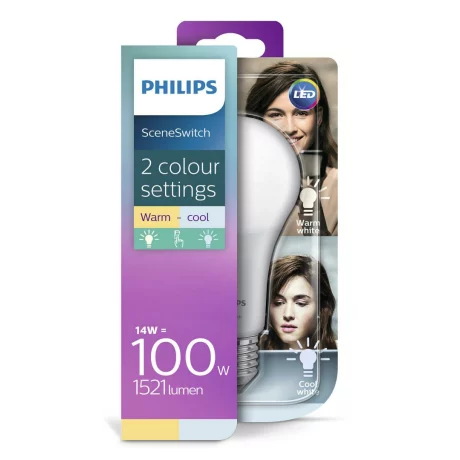 BEC LED Philips, soclu E27, putere 14W, forma clasic, lumina alb rece, alb calda, alimentare 220 - 240 V, &quot;000008718696706831&quot; (timbru verde 0.45 lei)