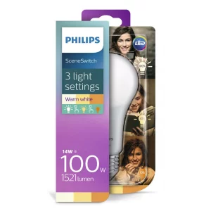 BEC LED Philips, soclu E27, putere 3.5W, 7W, 14W, forma clasic, lumina alb calda, alimentare 220 - 240 V, &quot;000008718696706794&quot; (timbru verde 0.45 lei)
