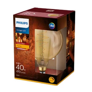 BEC LED Philips, soclu E27, putere 6.5W, forma sferic, lumina alb calda, alimentare 220 - 240 V, &quot;000008718696803479&quot; (timbru verde 0.45 lei)