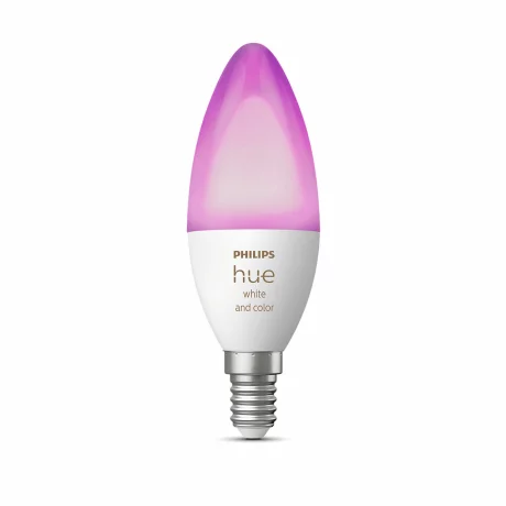 BEC smart LED Philips, soclu E14, putere 5.3W, forma lumanare, lumina multicolora, alimentare 220 - 240 V, &quot;000008718699726317&quot; (timbru verde 0.45 lei)