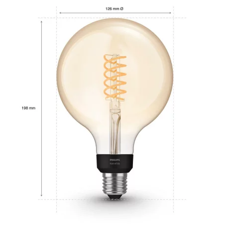 BEC smart LED Philips, soclu E27, putere 7W, forma sferic, lumina alb calda, alimentare 220 - 240 V, &quot;000008719514279131&quot; (timbru verde 0.45 lei)