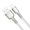 CABLU alimentare si date Baseus Cafule Metal, Fast Charging Data Cable pt. smartphone, USB la Lightning Iphone 2.4A, braided, 1m, alb &quot;CALJK-A02&quot; (timbru verde 0.08 lei) - 6953156202252