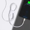CABLU alimentare si date Baseus Cafule Metal, Fast Charging Data Cable pt. smartphone, USB la Lightning Iphone 2.4A, braided, 1m, alb &quot;CALJK-A02&quot; (timbru verde 0.08 lei) - 6953156202252