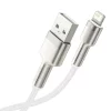 CABLU alimentare si date Baseus Cafule Metal, Fast Charging Data Cable pt. smartphone, USB la Lightning Iphone 2.4A, braided, 1m, alb &quot;CALJK-A02&quot; (timbru verde 0.08 lei) - 6953156202252