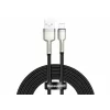 CABLU alimentare si date Baseus Cafule Metal, Fast Charging Data Cable pt. smartphone, USB la Lightning Iphone 2.4A, braided, 2m, negru &quot;CALJK-B01&quot; (timbru verde 0.08 lei) - 6953156202283