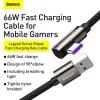 CABLU alimentare si date Baseus Legend Elbow, Fast Charging Data Cable pt. smartphone, USB la USB Type-C 66W, braided, 2m, negru &quot;CATCS-C01&quot; (timbru verde 0.08 lei) - 6953156207547